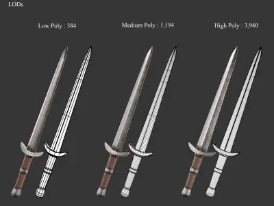 Medieval Collection Common Blades 3D Model Pack