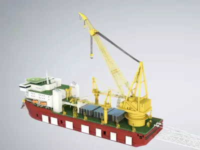 Pipelay Crane Vessel SK 3500 3D model