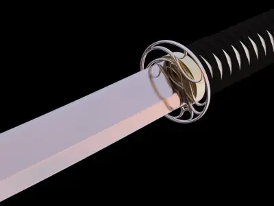 Katana Sword Low Poly Game Ready Low-poly 3D model