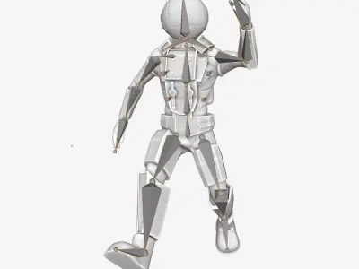 Astronaut cartoon style rigged Funny 3D model