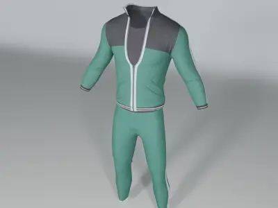 Male Tracksuit and Training pants Low-poly 3D model