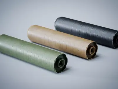 Supressor Q THUNDER CHICKEN 762 Silencer Low-poly 3D model