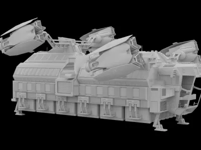 Sci Fi Spaceship - Cargo Ship - 3D model