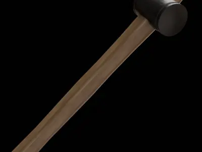 10 Black  White Hammers  Sledges Low Poly PBR Tool Pack Low-poly 3D model