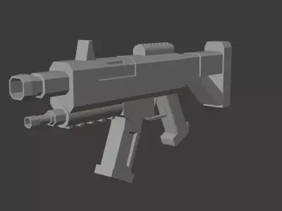 Futuristic Sci-Fi Laser Rifle Game Ready Weapon 3D model