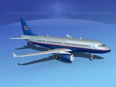 Airbus A319 United Airlines 1 3D model