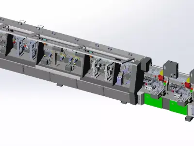 Intelligent panel furniture edge sealing machine 3D model