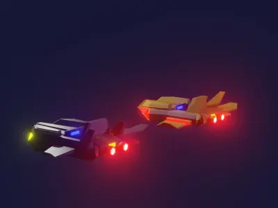 Flying car for future  Free low-poly 3D model