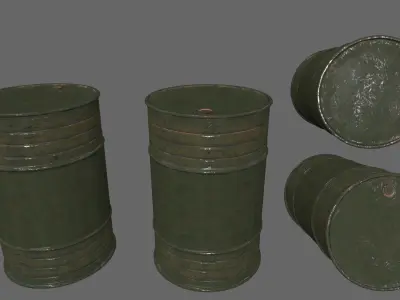 barrel set 1 tank Low-poly 3D model