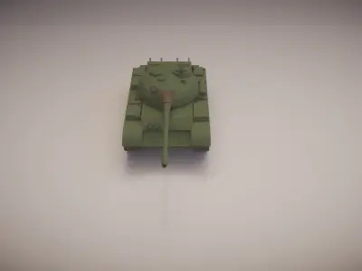 Simple T-55A Tank Low-poly 3D model