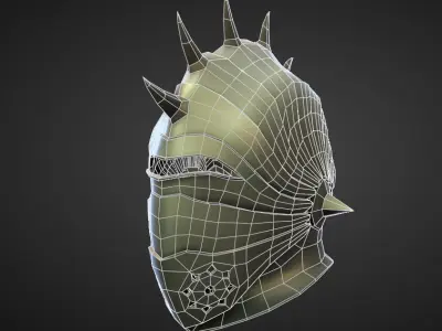 HELMET10 high and low poly Low-poly 3D model