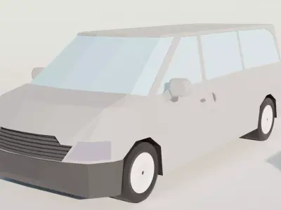 Low Poly Van nissan minivan Free low-poly 3D model