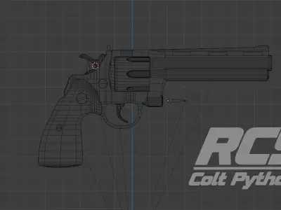Low Poly Revolver Low-poly 3D model purchase