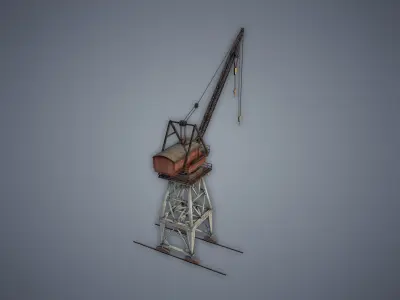 Port Crane Low-poly 3D model