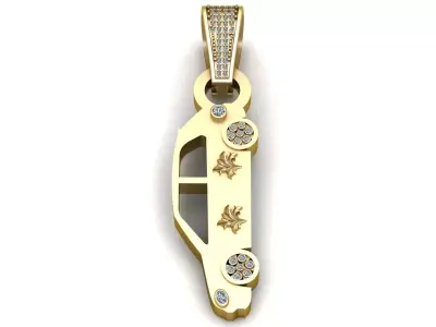 Luxury Gold Sedan Car Pendant 3D print model