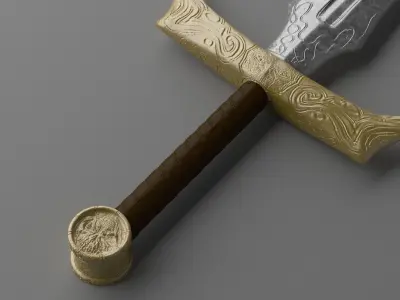 Warrior Medieval Sword Low-poly 3D model