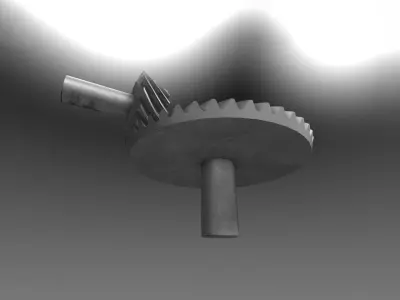 bevel gear with curved teeth Low-poly 3D model