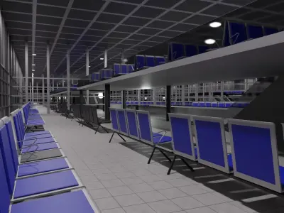 Airport Interior Low-poly 3D model shop
