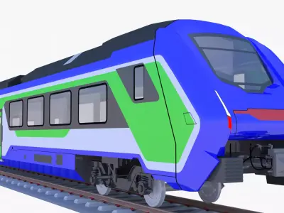 Hitachi HTR 412 locomotive exterior 3D model