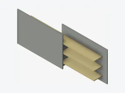 Partition - Contemporary - Changeall - Right - Shelves Low-poly 3D model