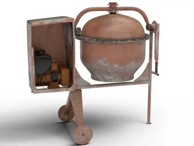Worn Concrete Mixer High Poly 3D model