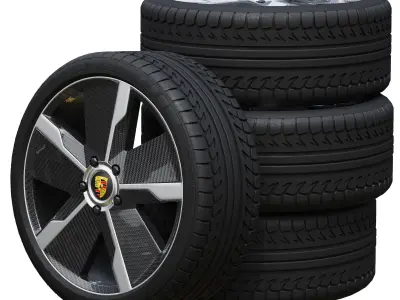 Porsche wheels 3D model by zifir3d