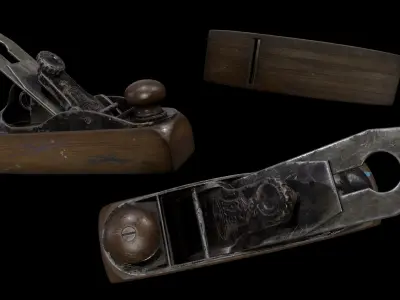 Jack-plane two planes Low-poly 3D model