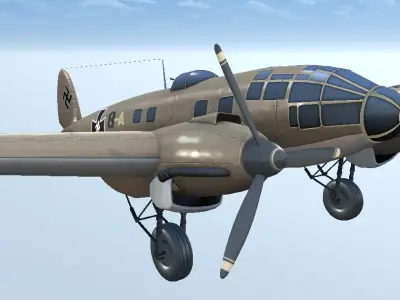 Heinkel He 111 Hand-Painted Low-poly 3D model