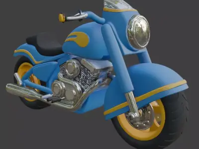 Cartoon Motorcycle 3D Model 3D model