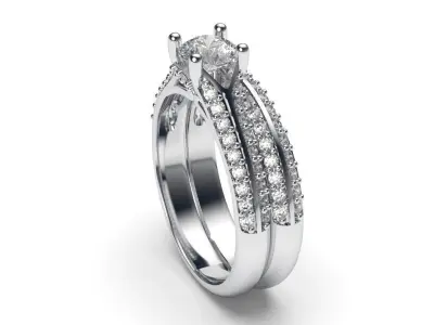 solitaire with ring sizes  8 part S84 3D print model