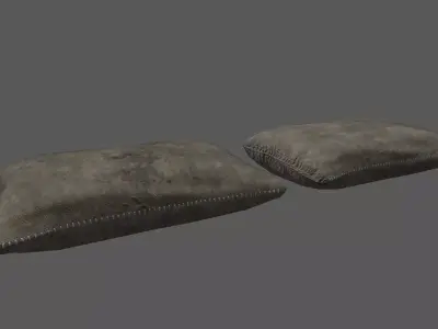 Military Sandbags Low-poly 3D model