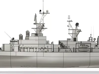 USS Belknap CG-26 RC Model 1-96 Scale 3D print model