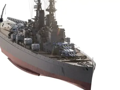 WW2 US NAVY CLEMSON CLASS HEAVY CRUISER 3D model