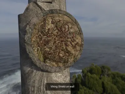 Shield sculpture Grand wall Collection 3D Model Pack