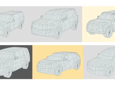 Low-Poly Car Pack 025 - Family SUV Pack by slowpoly