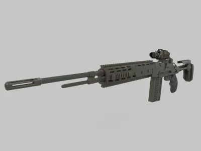 Assault rifle 3D model shop