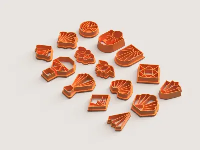 ART DECO PART 2 POLYMER CUTTER SET 3D print model