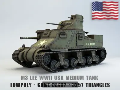 Low Poly US  WW2 warfare collection 3D Model Pack