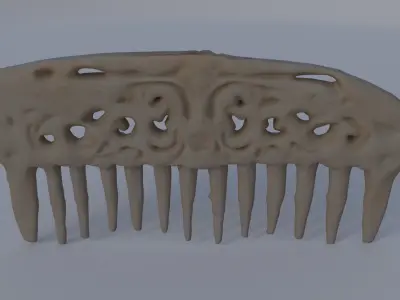 Carved Bone Comb 3D model
