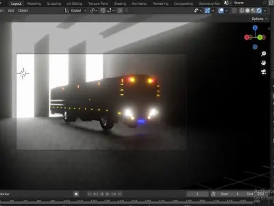 Long School Bus 3D model