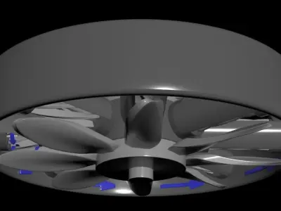 Dutch LArendsian Windmill - RegeneRotor - Concept 3D model