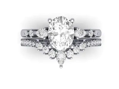 Oval Solitaire Ring 3D print model 29