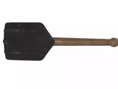 WW2 German Military Folding Shovel Low-poly PBR Low-poly 3D model