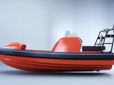Fast Motor Lifeboat Low-poly 3D model