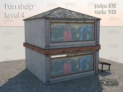 Fan Shop Low-poly 3D model shop
