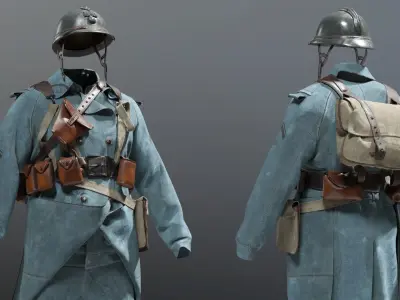 SOLDIER WWI France 3D model