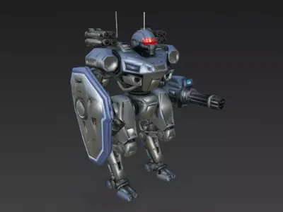 Sci-Fi Combat Robot Pack PBR 3D Models Low-poly 3D model