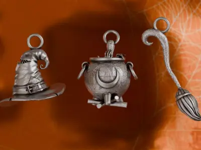 Witch Pendants 3D print model
