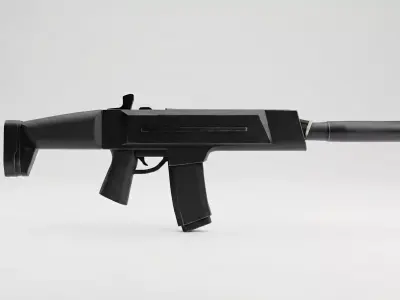 Modern Modular Assault Rifle  Game Ready PBR Low-poly 3D model