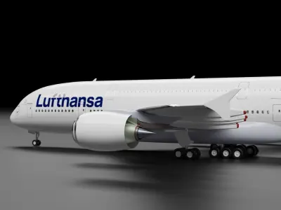 Airbus A380-800 with Lufthansa Livery 3D model 3D model